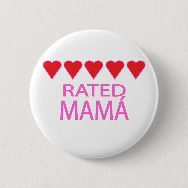 Five Heart Mamá 6 Cm Round Badge (Front)