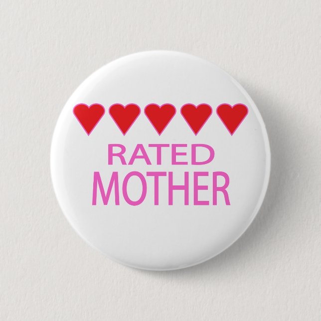 Five Heart Mother 6 Cm Round Badge (Front)