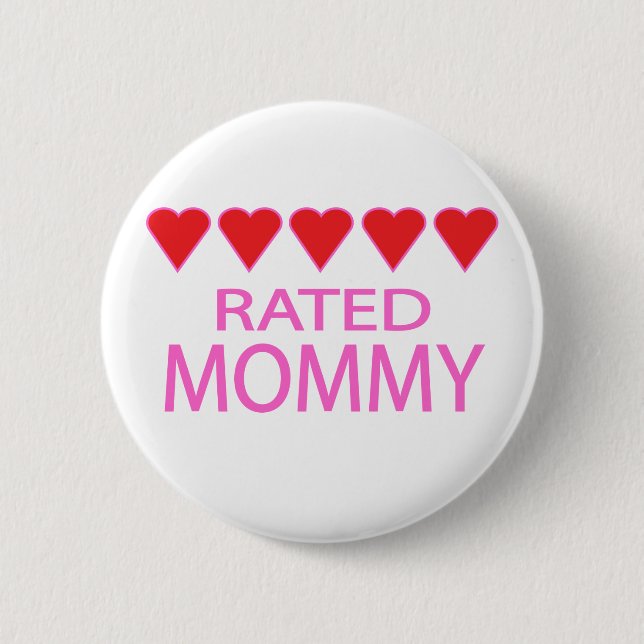 Five Heart Mummy 6 Cm Round Badge (Front)