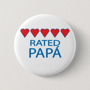 Five Heart Papá 6 Cm Round Badge