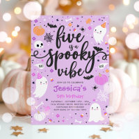 Five Is A Spook Vibe Halloween Ghost Birthday