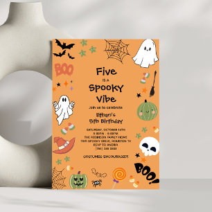Five is a Spooky Vibe Halloween 5th Birthday Invitation