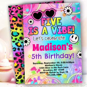 Five is a Vibe 5th Birthday Invitation for Girls