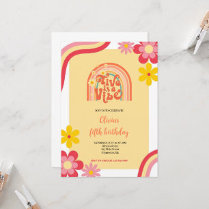 five is a vibe birthday invitation