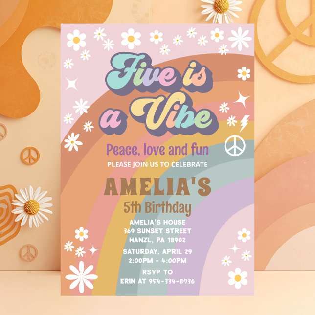 Five is a vibe birthday invitation (Creator Uploaded)