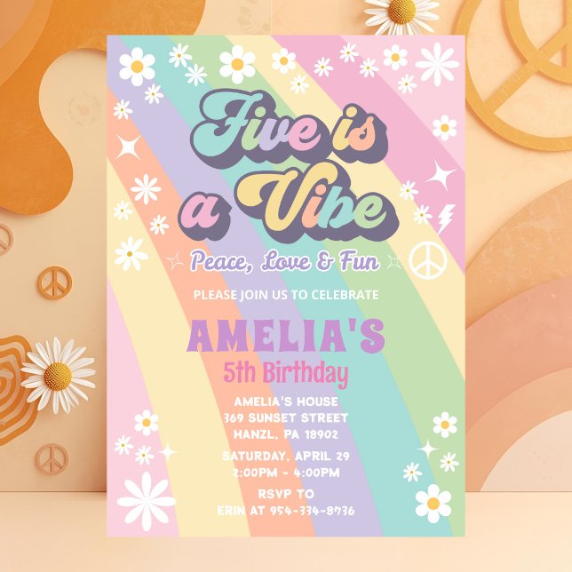 Five is a vibe birthday invitation (Creator Uploaded)
