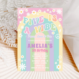 Five is a vibe birthday invitation