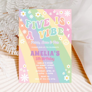 Five is a vibe birthday invitation