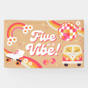Five is a Vibe Retro Birthday Banner