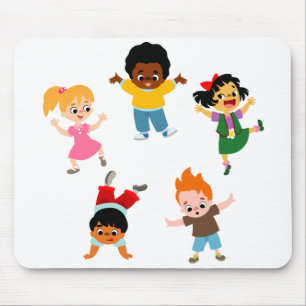 Five Kids Cartoon Mousepad