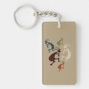 Five Kokopelli Key Ring