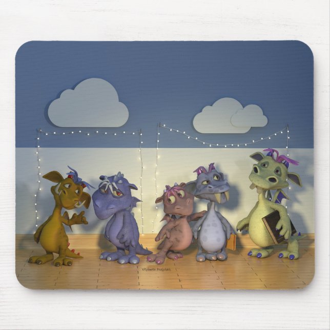 Five little dragons mouse pad (Front)