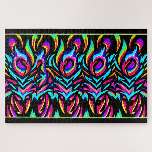 Five Looked On - Ken Gauge Abstract Jigsaw Puzzle (Horizontal)