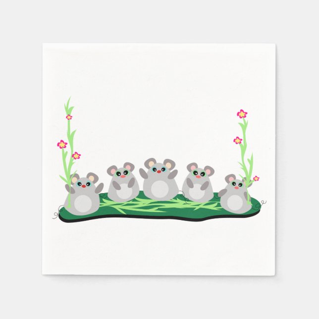 Five Mice Paper Napkins (Front)