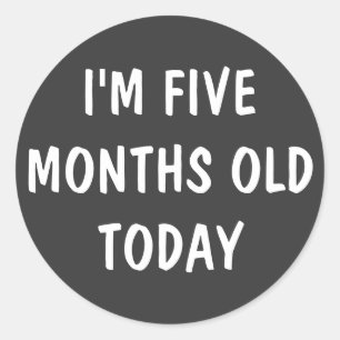 Five Month Old Baby Classic Round Sticker