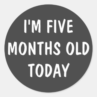 Five Month Old Baby Classic Round Sticker