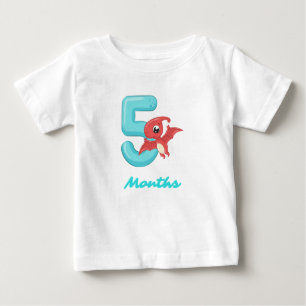Five Months cute dinosaur Baby T-Shirt