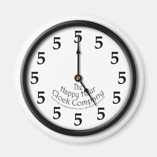 FIVE O'CLOCK CLOCK MAGNET (Front)