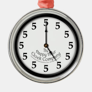 FIVE O'CLOCK CLOCK METAL TREE DECORATION