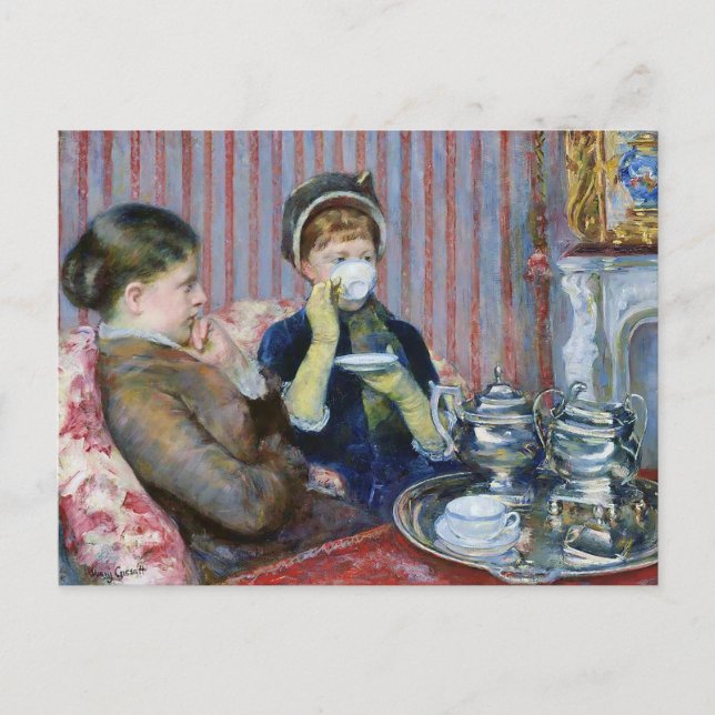 Five O'Clock Tea Mary Cassatt Fine Art Postcard (Front)