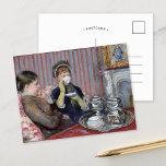 Five O'Clock Tea | Mary Cassatt Postcard<br><div class="desc">Five O'Clock Tea (1880) by American impressionist artist Mary Cassatt. The original fine art piece is an oil on canvas. The painting shows two women seated in a formal drawing room for tea.

Use the design tools to add custom text or personalise the image.</div>