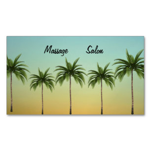 Five Palm Trees, beach life customisable Magnetic Business Card