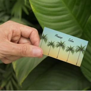 Five Palm Trees, beach life customisable       Magnetic Business Card