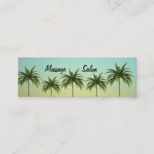 Five Palm Trees in a Row, beach life Mini Business Card