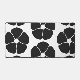 Five-Petal Black Flower Desk Mat