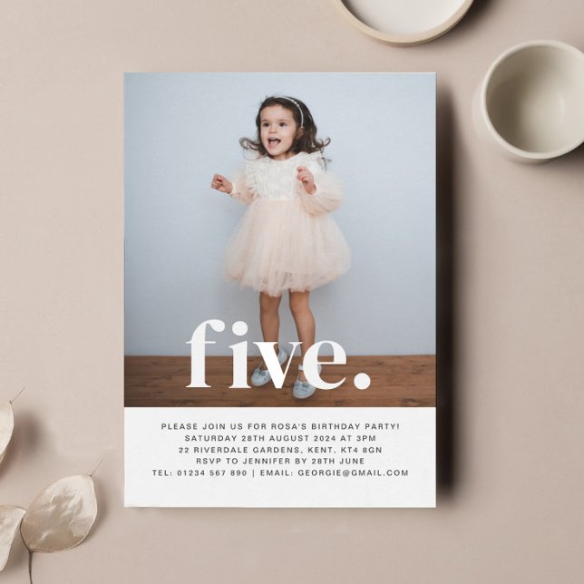 Five Photo First Birthday Invitation  (Creator Uploaded)