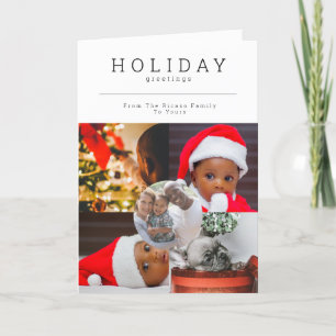 Five Photo Holiday Greetings Photo Personalised Card