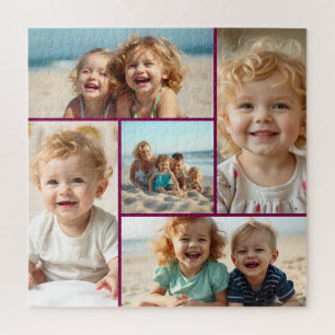 Five Photo Template Personalized Family Puzzle