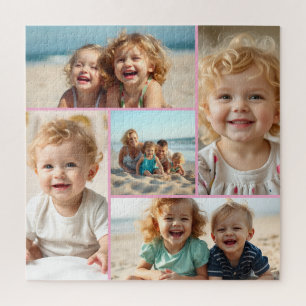 Five Photo Template Personalized Family Puzzle