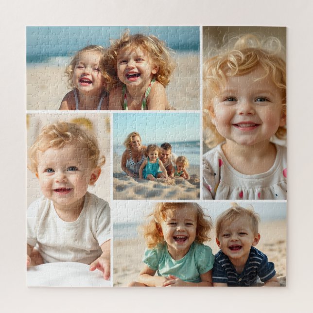 Five Photo Template | Personalized Family Puzzle  (Vertical)