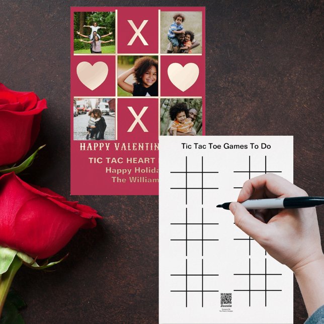 Five Photo Tic Tac Toe Heart Magenta Valentine (Creator Uploaded)