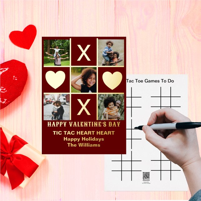Five Photo Tic Tac Toe Heart Red Valentine (Creator Uploaded)