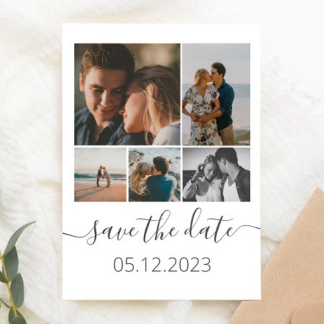 Five Photos Collage Inspiring Save the Date  (Creator Uploaded)
