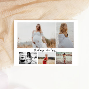 Five Photos Collage Mother To Be Pregnancy Announcement