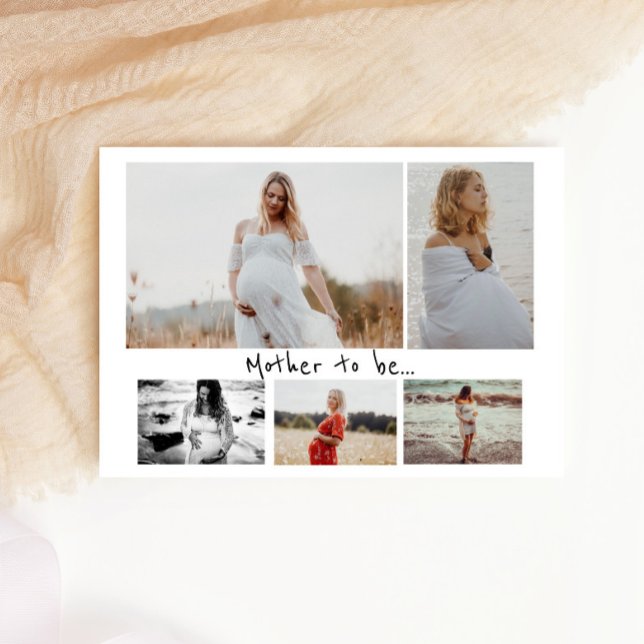 Five Photos Collage Mother To Be Pregnancy Announcement (Creator Uploaded)