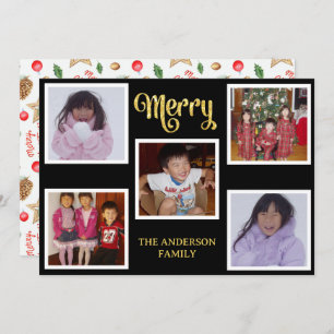 Five Photos Family Christmas Card