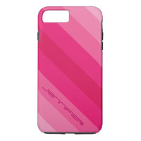 Five Pink Diagonal Stripe With Name Custom Tough