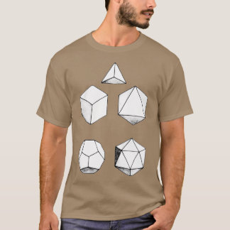 Five Platonic Solids Geometry T-Shirt