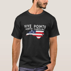 Five Points North Carolina USA State America Trave T-Shirt