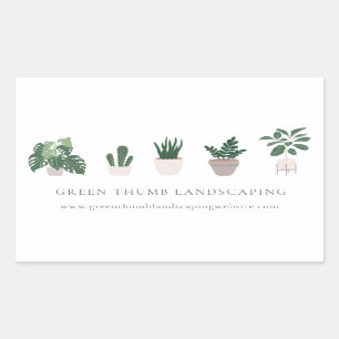Five Potted Plants Rectangular Sticker