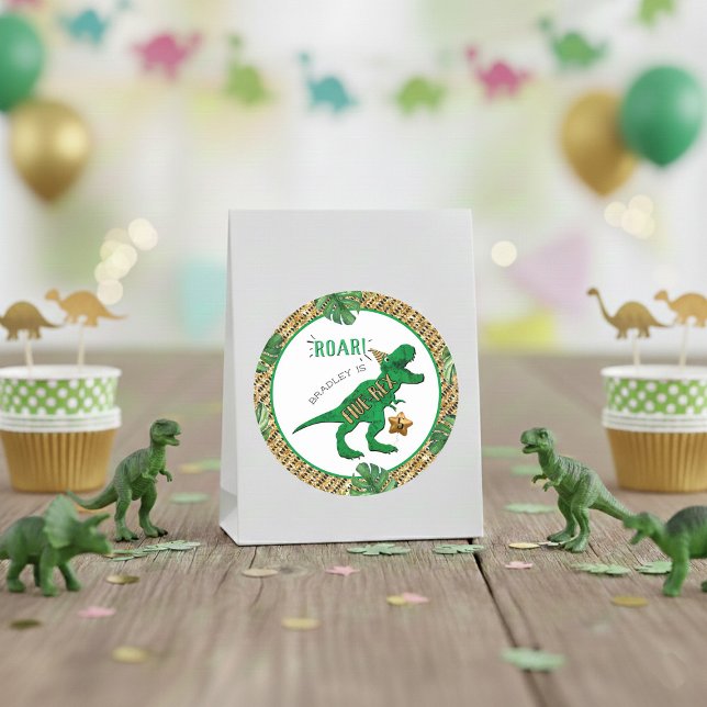 Five-Rex Dinosaur 5th Birthday Classic Round Sticker (Creator Uploaded)