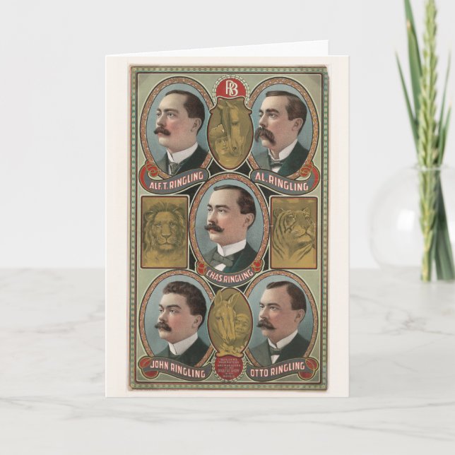 Five Ringling Brother's Bust Portraits Card (Front)