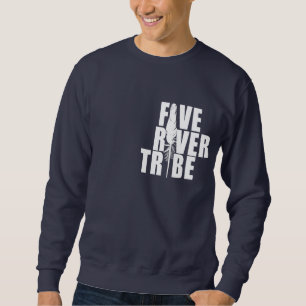 Five River Tribe White Print by Humble The Poet Sweatshirt