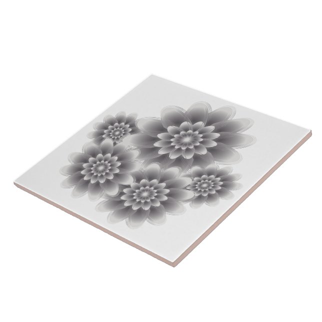 Five silver flowers tile (Side)
