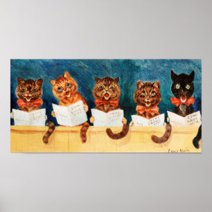 Five Singing Cats, Louis Wain Poster