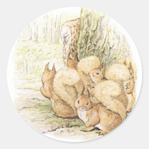 Five Squirrels Classic Round Sticker